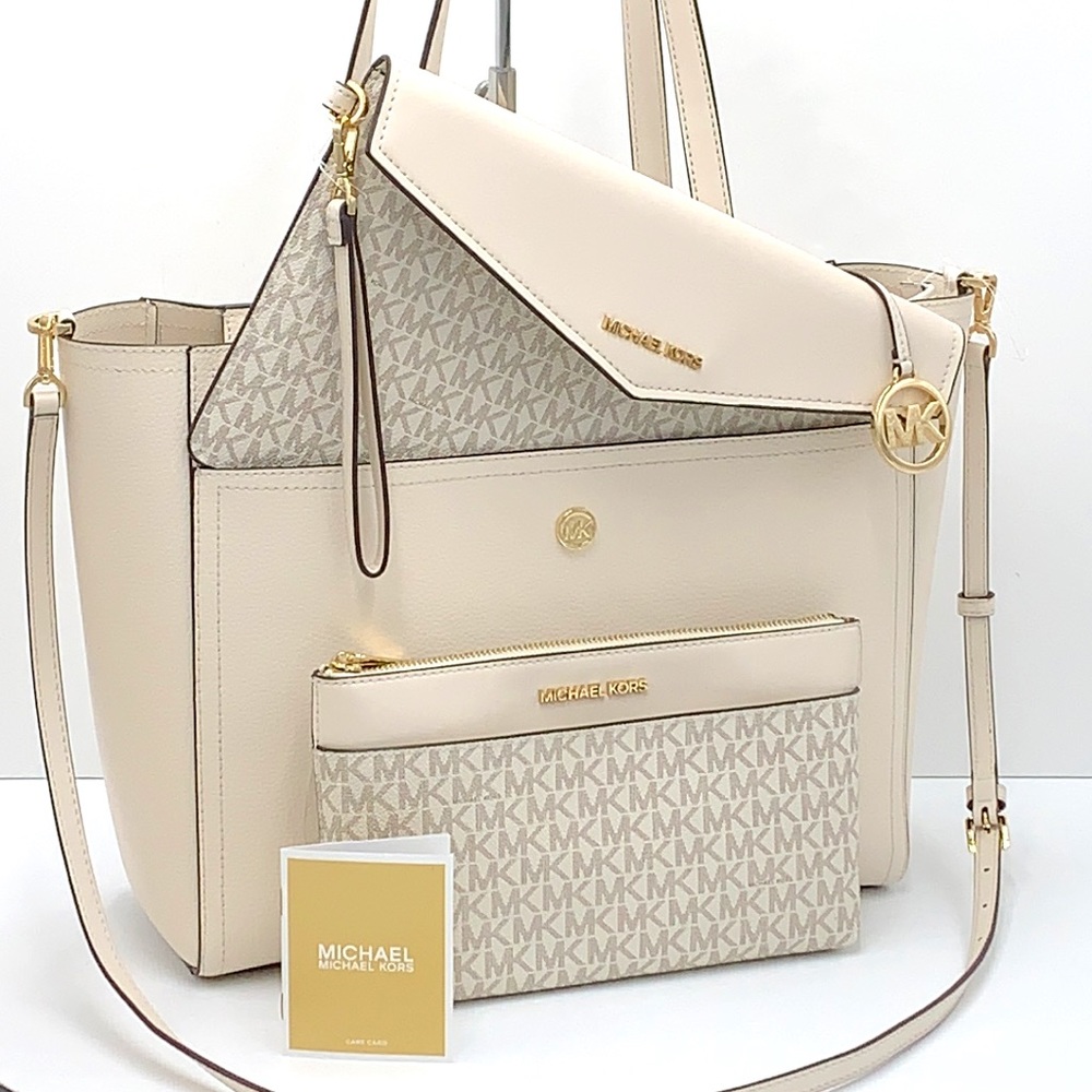 MICHAEL KORS
Maisie Large Pebbled Leather 3-in-1 Tote Bag Light Cream Signature